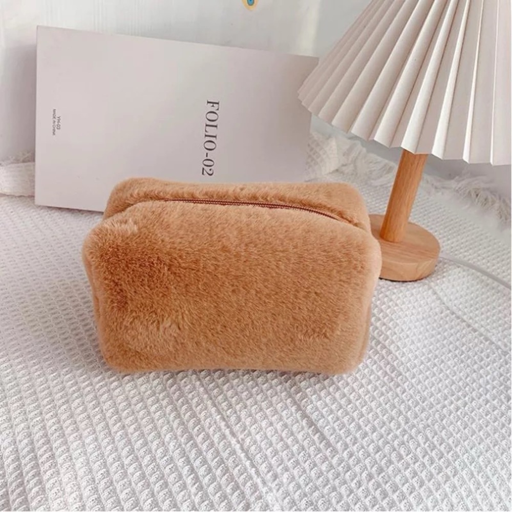Plush Faux-Fur Brown Women's Bag